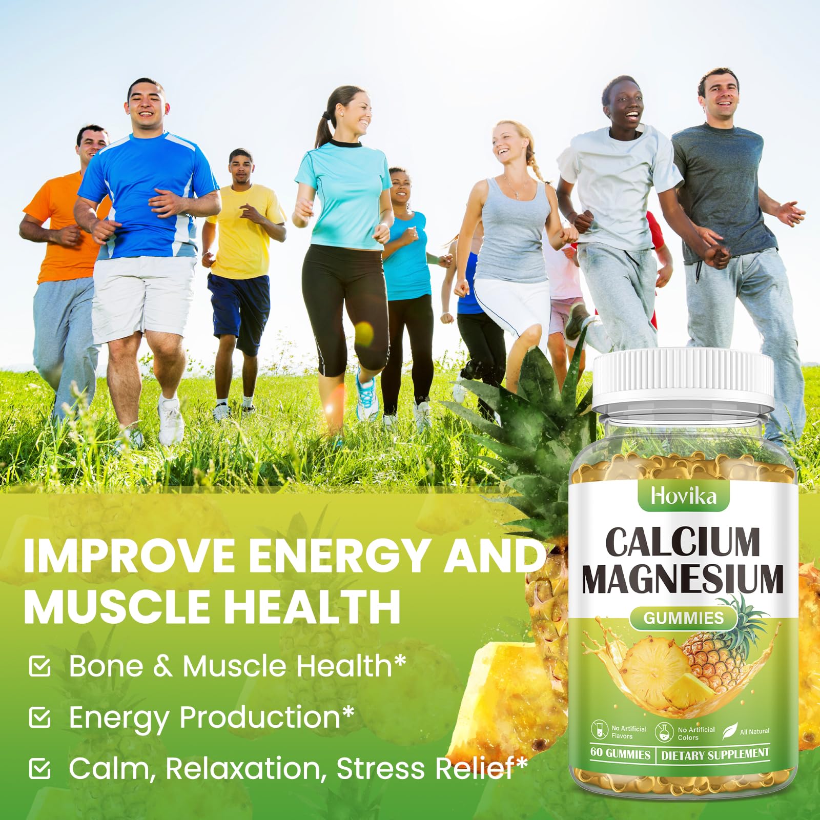 Hovika Calcium Magnesium Zinc Gummies in hand