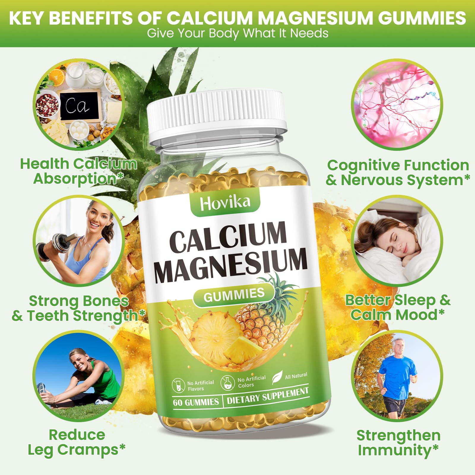 Hovika Calcium Magnesium Zinc Gummies nutritional information