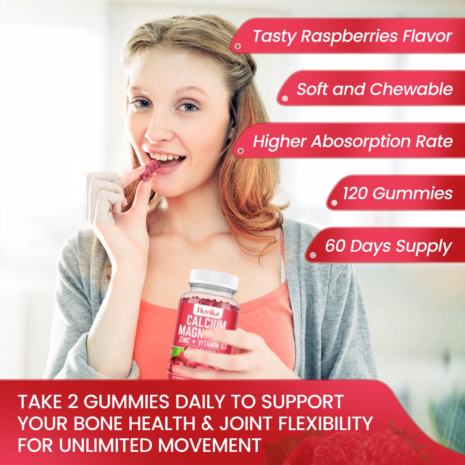 Hovika Calcium Magnesium Zinc Gummies nutritional information