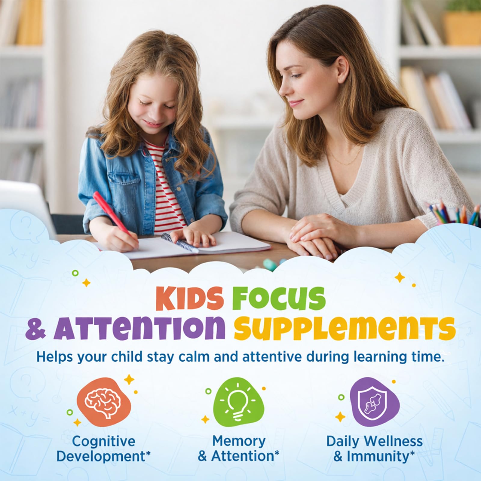Hovika Focus Vitamins for Kids bottle side view