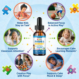 Hovika Focus Vitamins for Kids strawberry flavour liquid in dropper