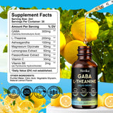 Hovika GABA L-Theanine Liquid Drops 150g with glass of water