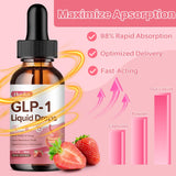 Hovika GLP-1 Liquid Drops 150g with fresh strawberries