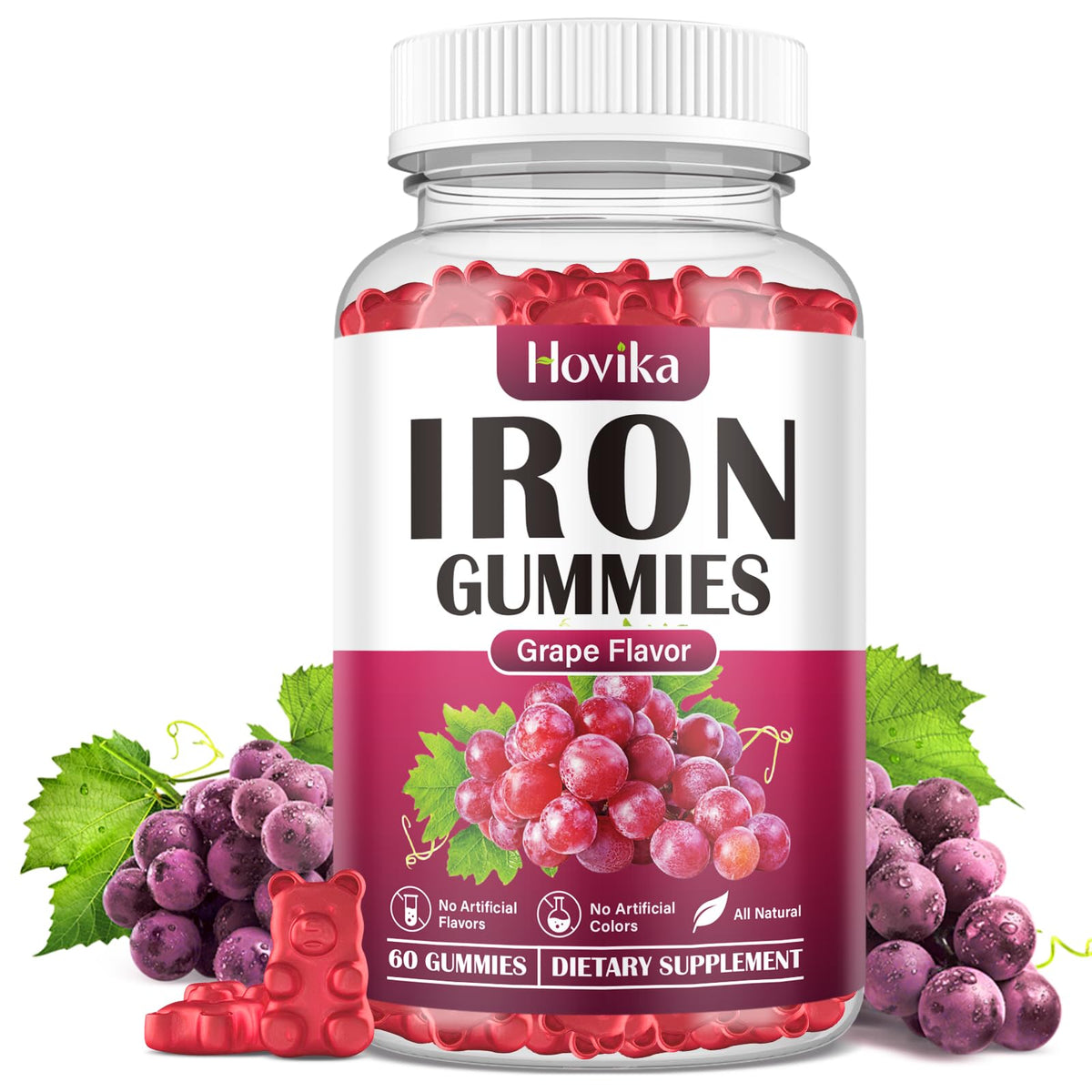 Hovika Iron Gummies 200g front view with packaging