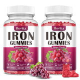 Hovika Iron Gummies bottle front view with natural grape flavour