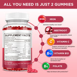 Hovika Iron Gummies showing natural strawberry flavour
