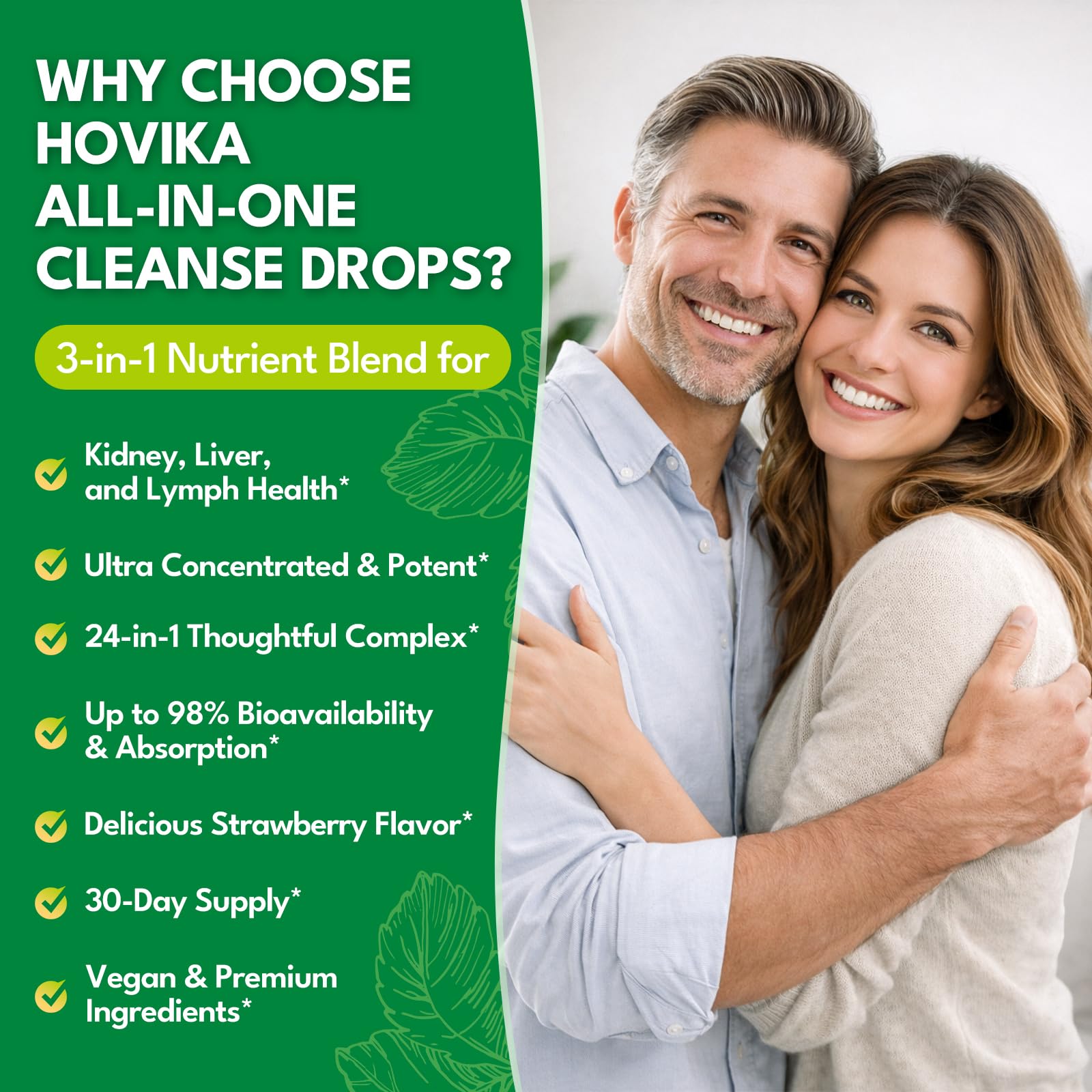 Hovika Kidney Cleanse & Repair Drops 60ml with fresh strawberries