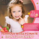 Hovika Kids Iron Gummies with fresh strawberries