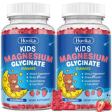 Hovika Kids Magnesium Glycinate Gummies 2 Pack front view with strawberry flavour