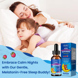 Hovika Kids Magnesium Glycinate Liquid 150g displayed with fruits