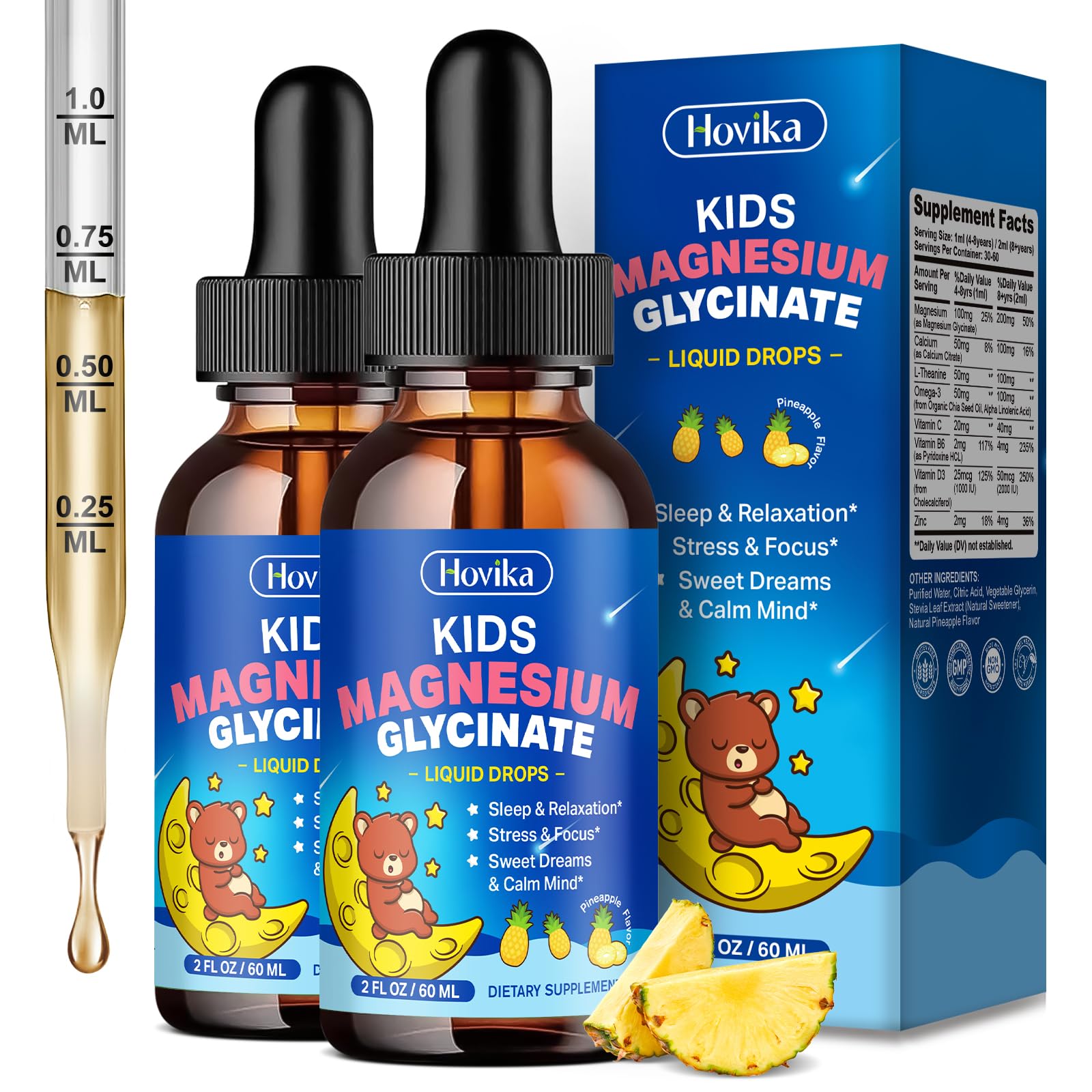 Hovika Kids Magnesium Glycinate Liquid 299g front view