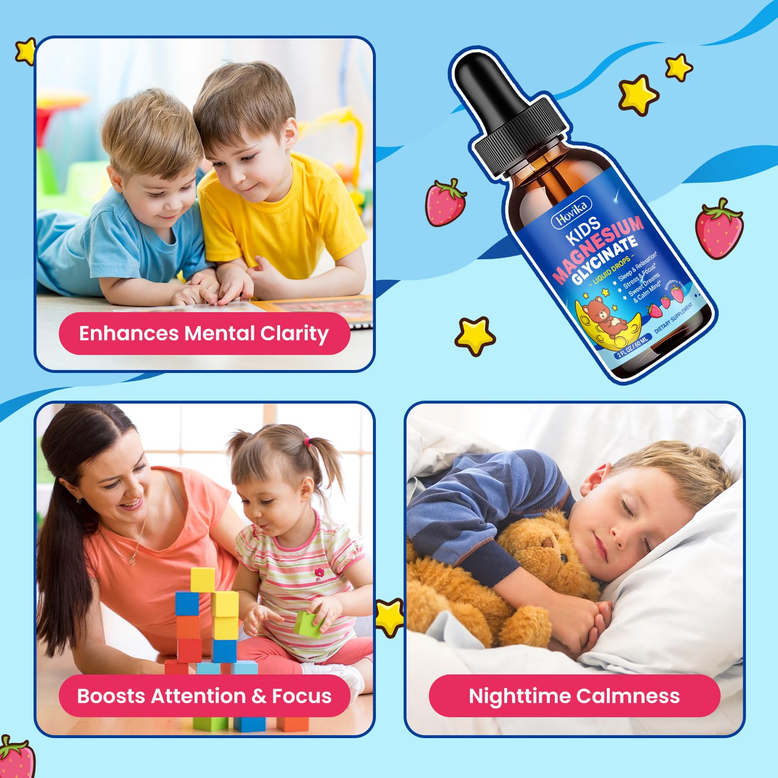 Hovika Kids Magnesium Glycinate Liquid Drops packaging