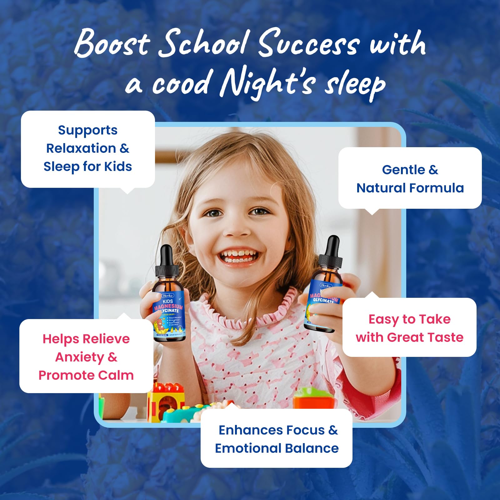 Hovika Kids Magnesium Glycinate Liquid Drops pineapple flavour
