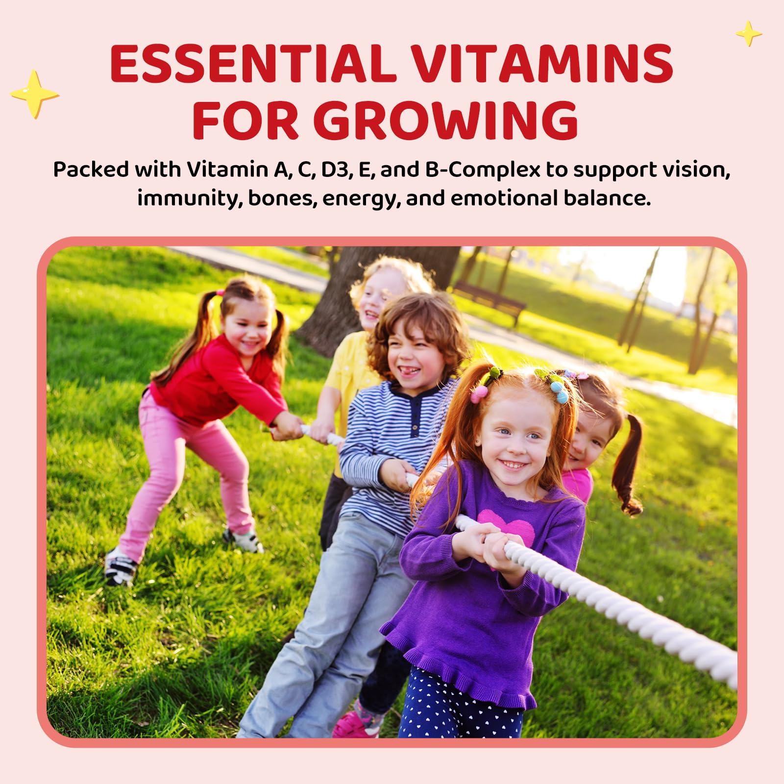 Hovika Kids Magnesium Gummies 215g close-up of gummies in a bowl