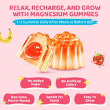 Hovika Kids Magnesium Gummies with a child holding the bottle