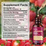 Hovika Liposomal NAD+ Supplement strawberry flavour bottle