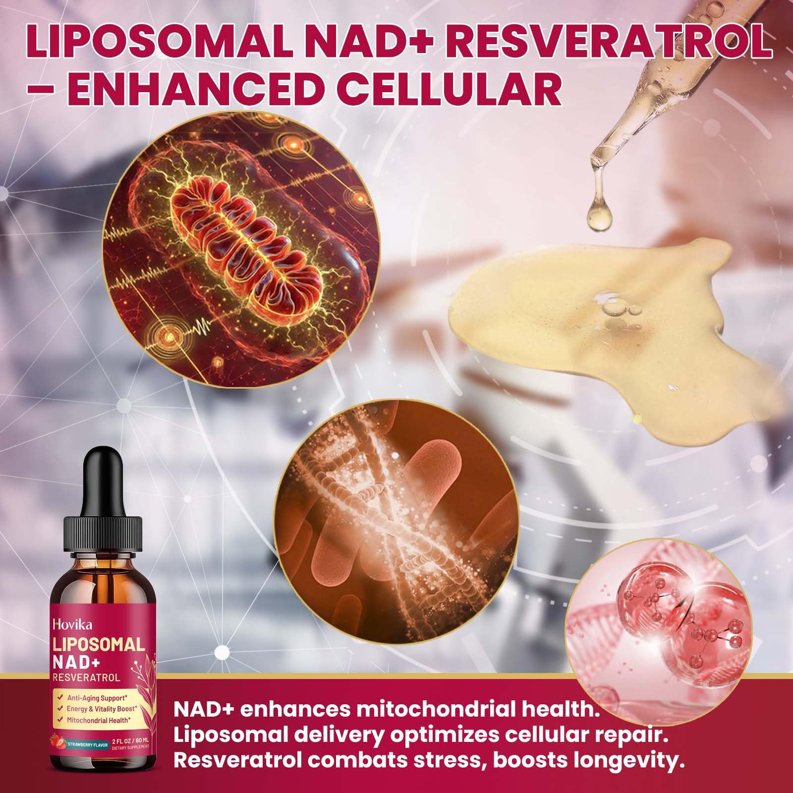 Hovika Liposomal NAD+ Supplement with black pepper extract