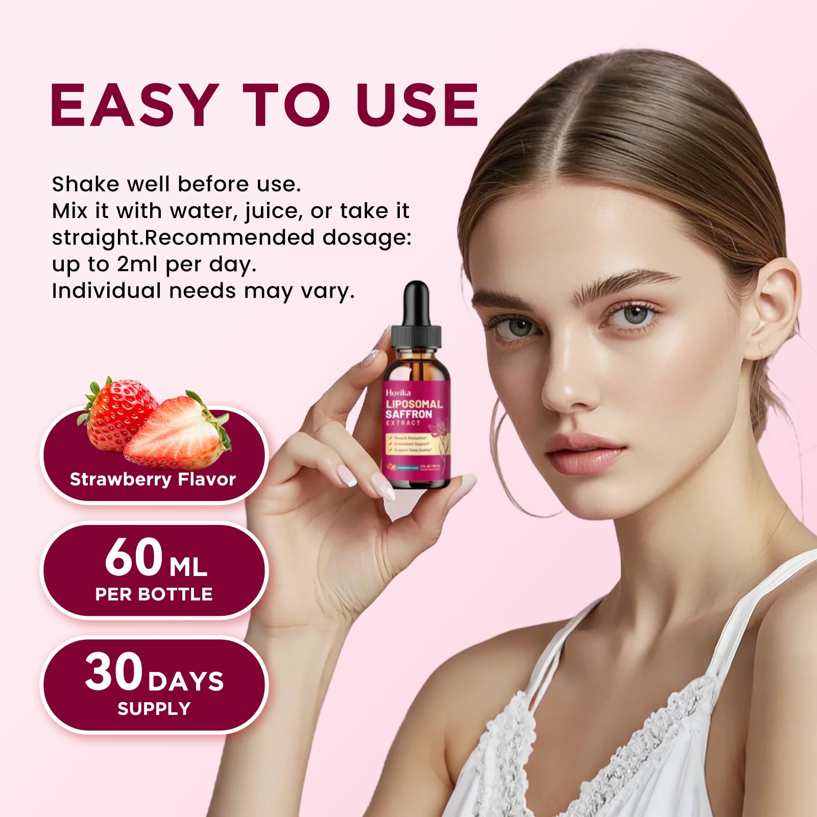 Hovika Liposomal Saffron Liquid Supplement in a lifestyle setting