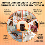 Hovika Lithium Orotate Gummies displayed with a glass of water