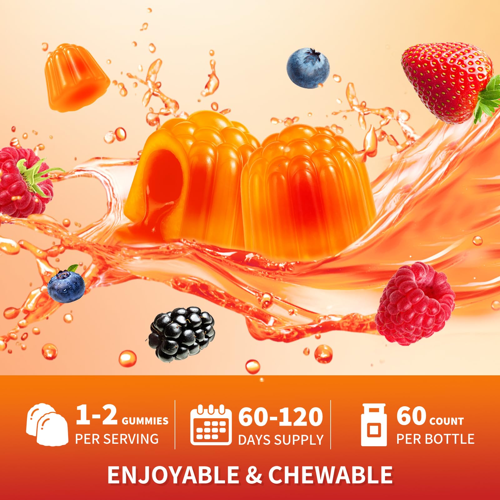 Hovika Lithium Orotate Gummies mixed berry flavour in a bowl