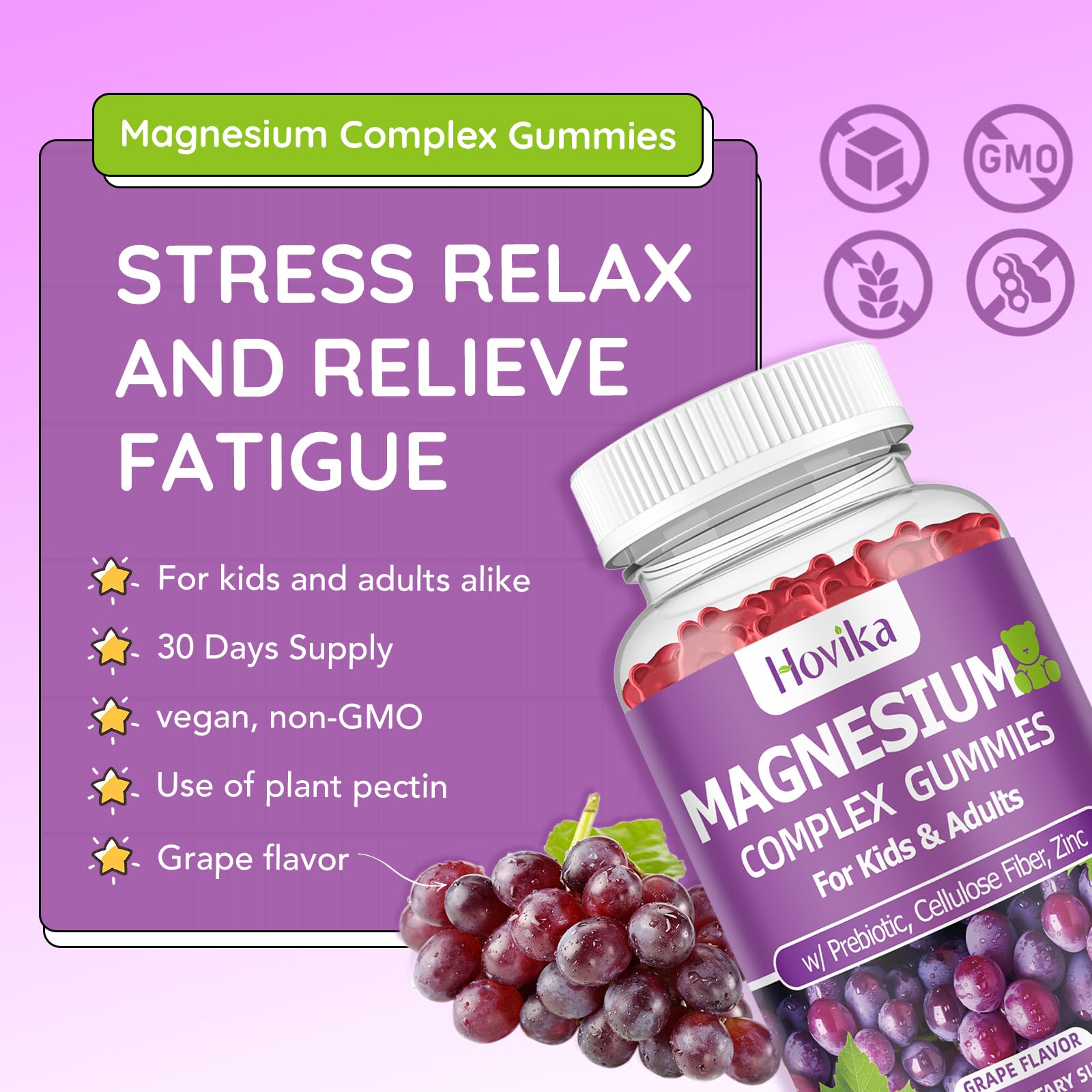 Hovika Magnesium Glycinate Gummies 300mg side view