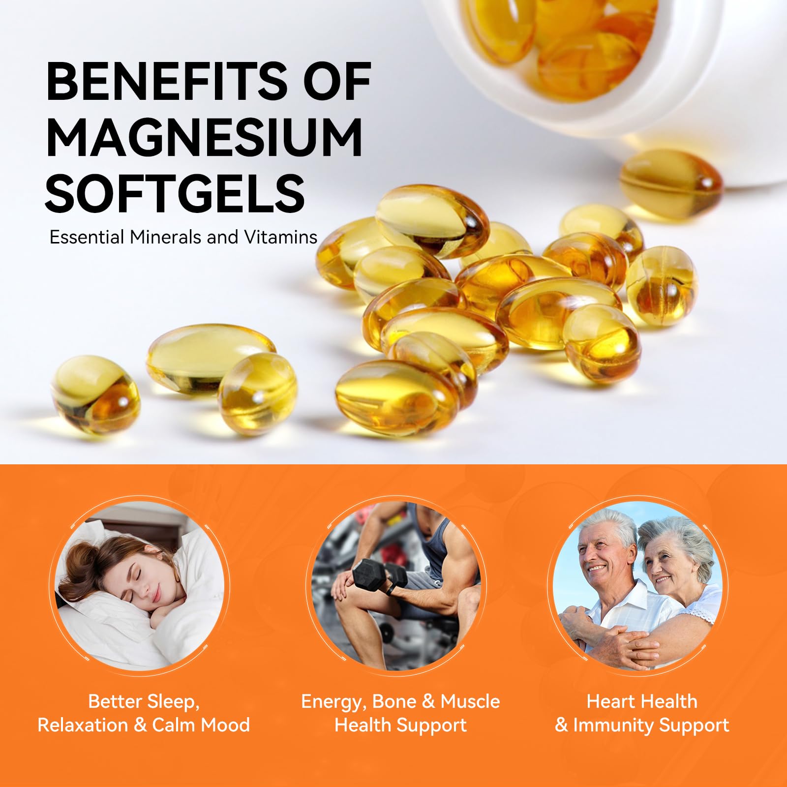 Hovika Magnesium Glycinate Supplement 400mg softgel close-up