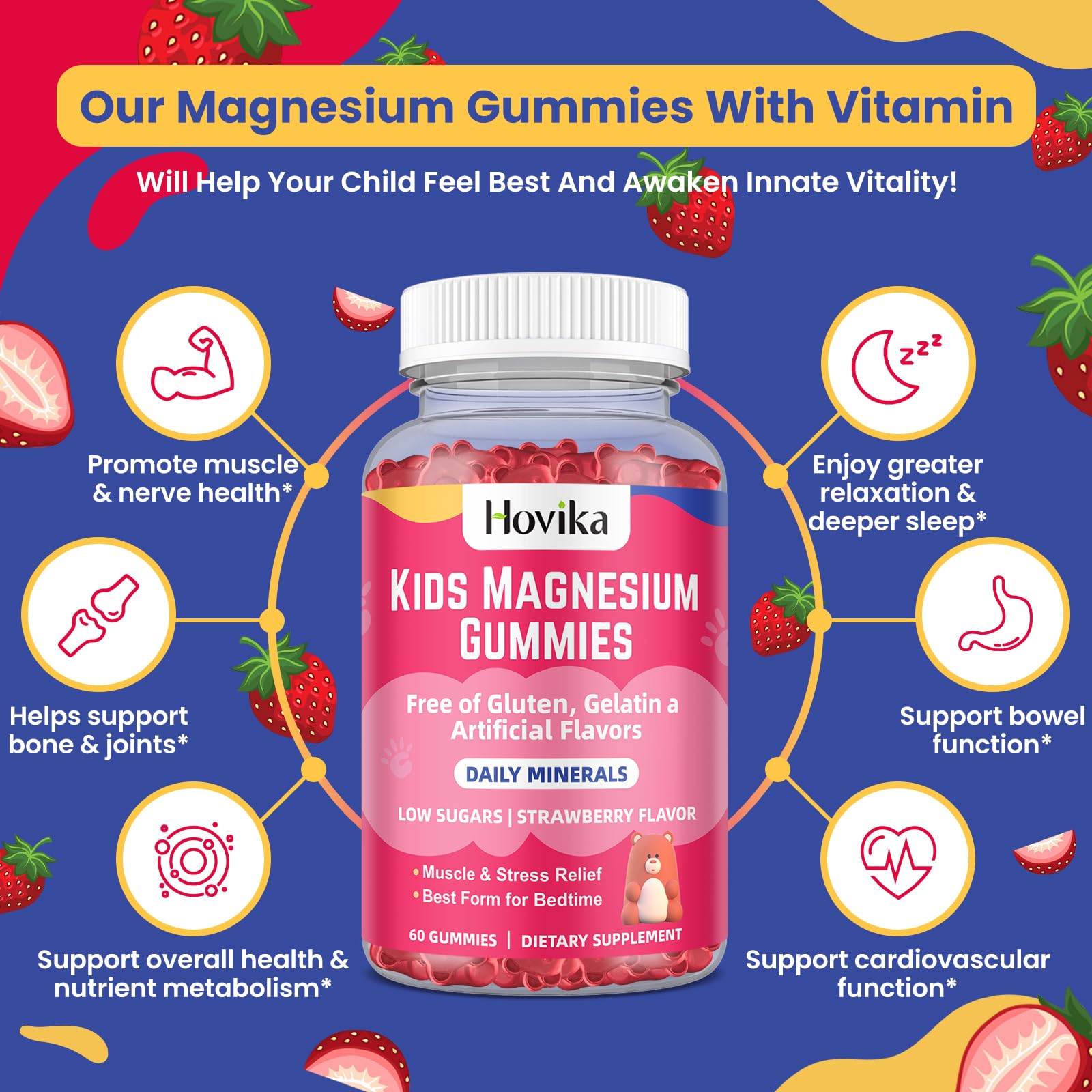 Hovika Magnesium Gummies showing ingredients list