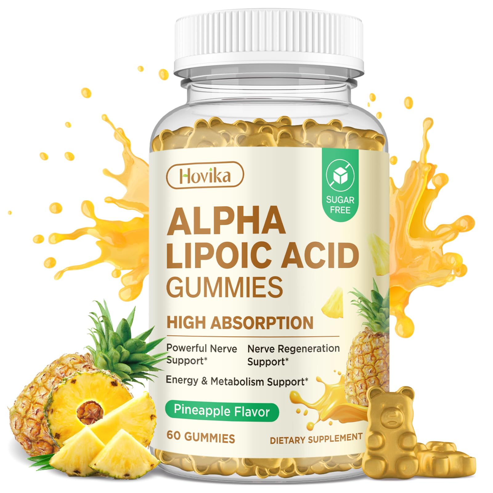 Hovika Nerve Support Gummies 600mg R-Alpha Lipoic Acid front view