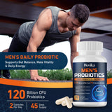 Hovika Probiotics for Men capsules on a wooden surface