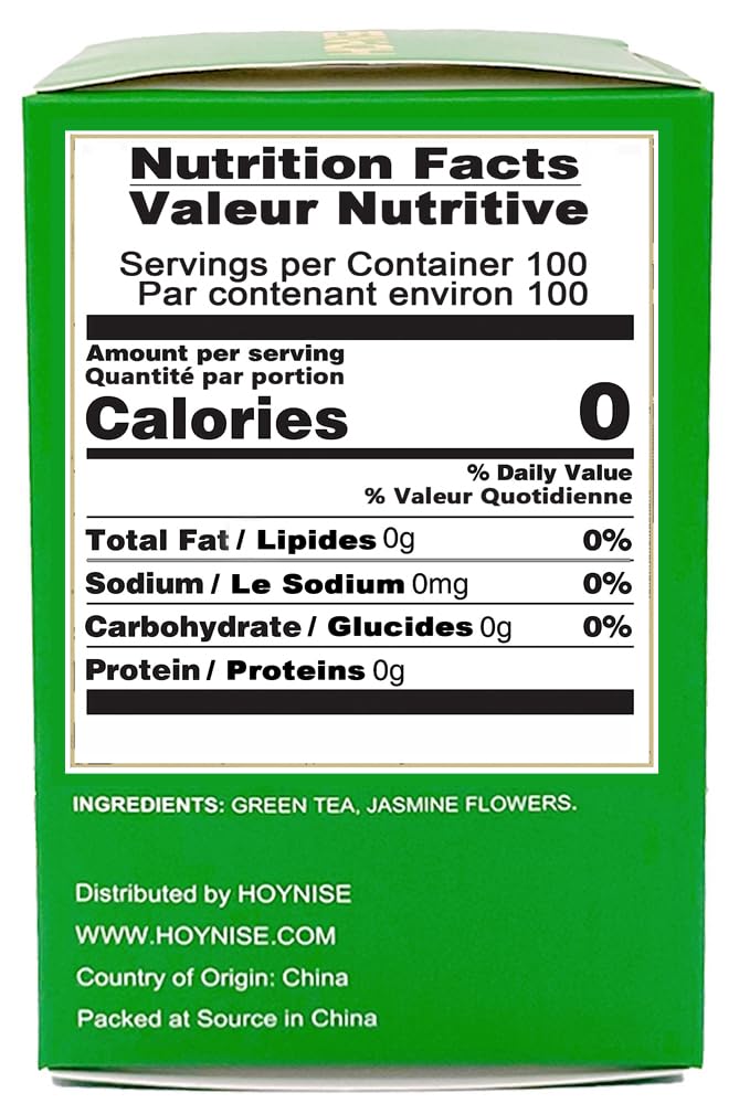 HOYNISE Jasmine Green Tea packaging with jasmine flowers