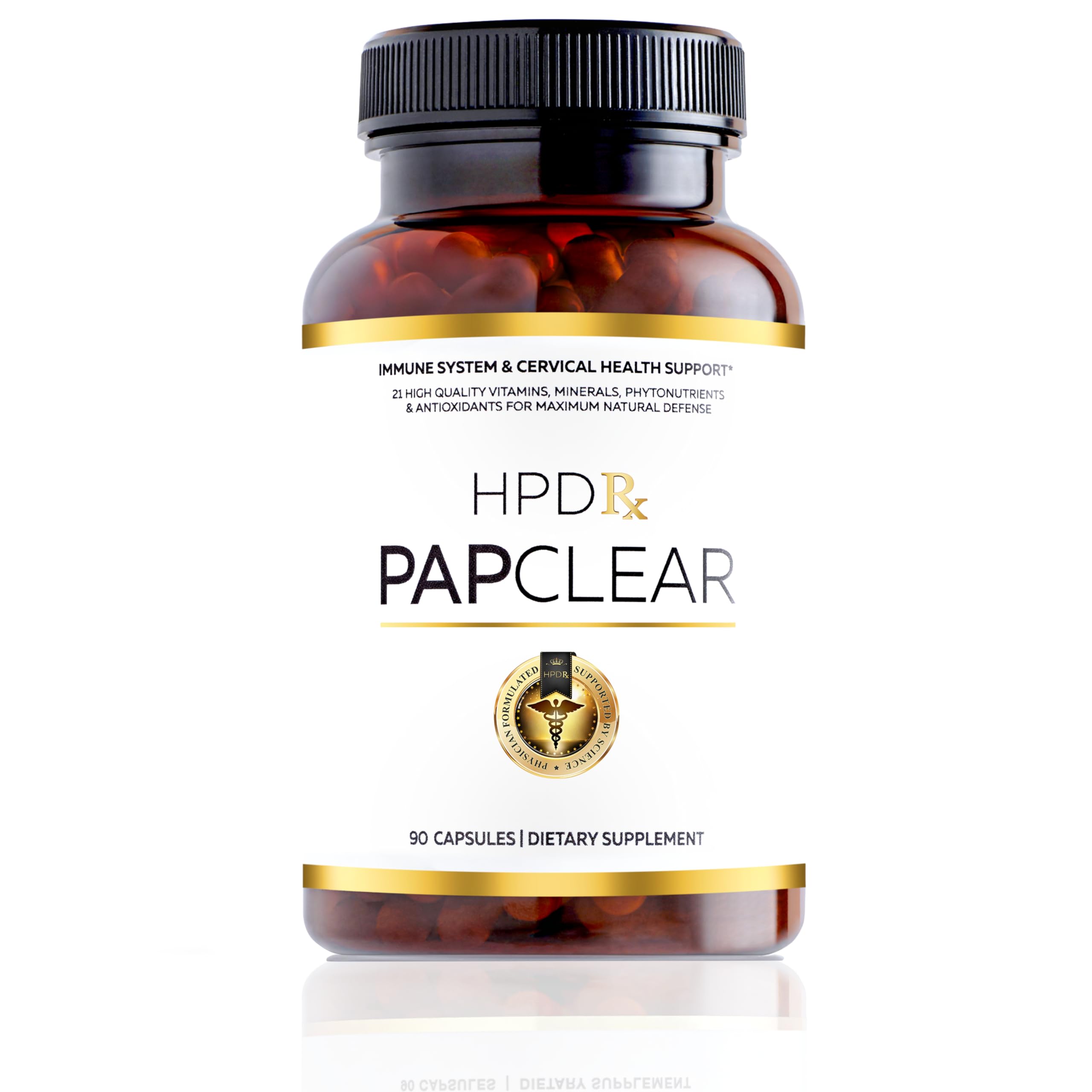 HPD Rx PAPCLEAR vitamin and mineral supplement bottle front view