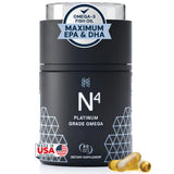 HPN N(4) Omega-3 Fish Oil supplement front view