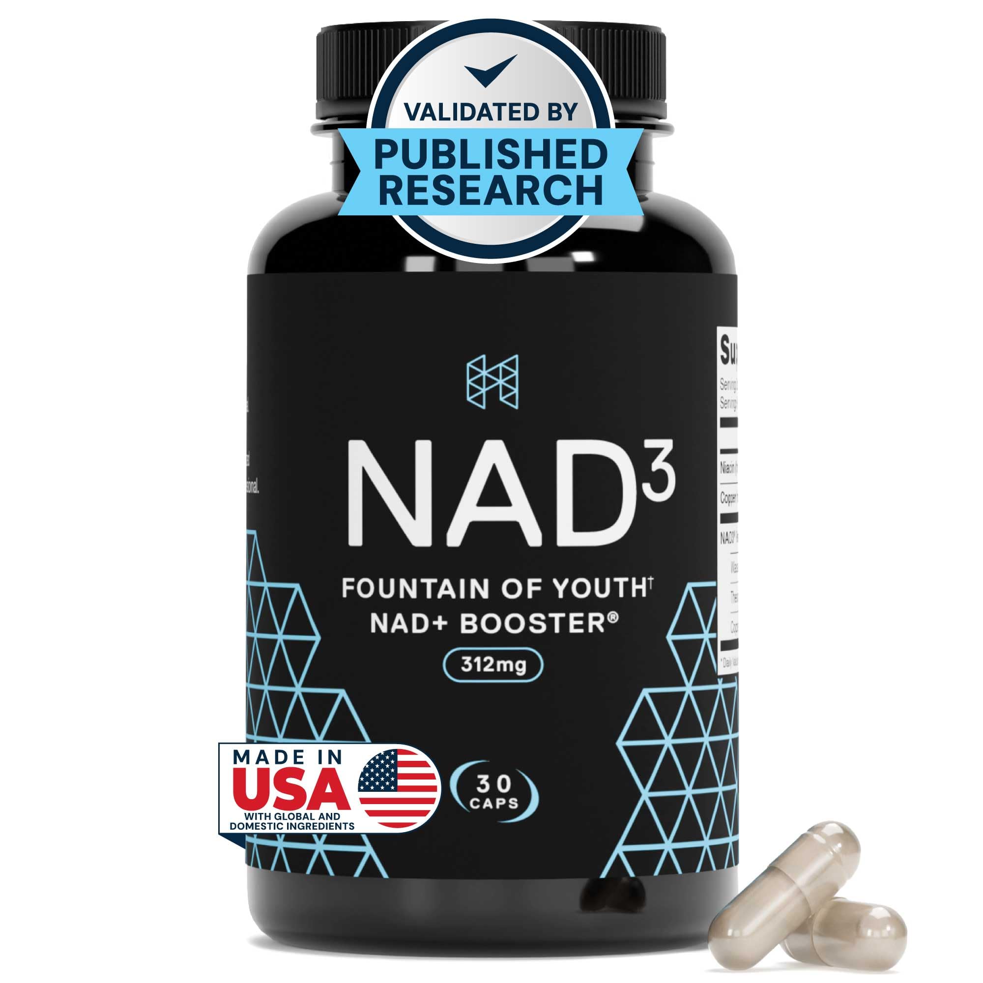 HPN NAD(3) Blended Vitamin & Mineral Supplement front view