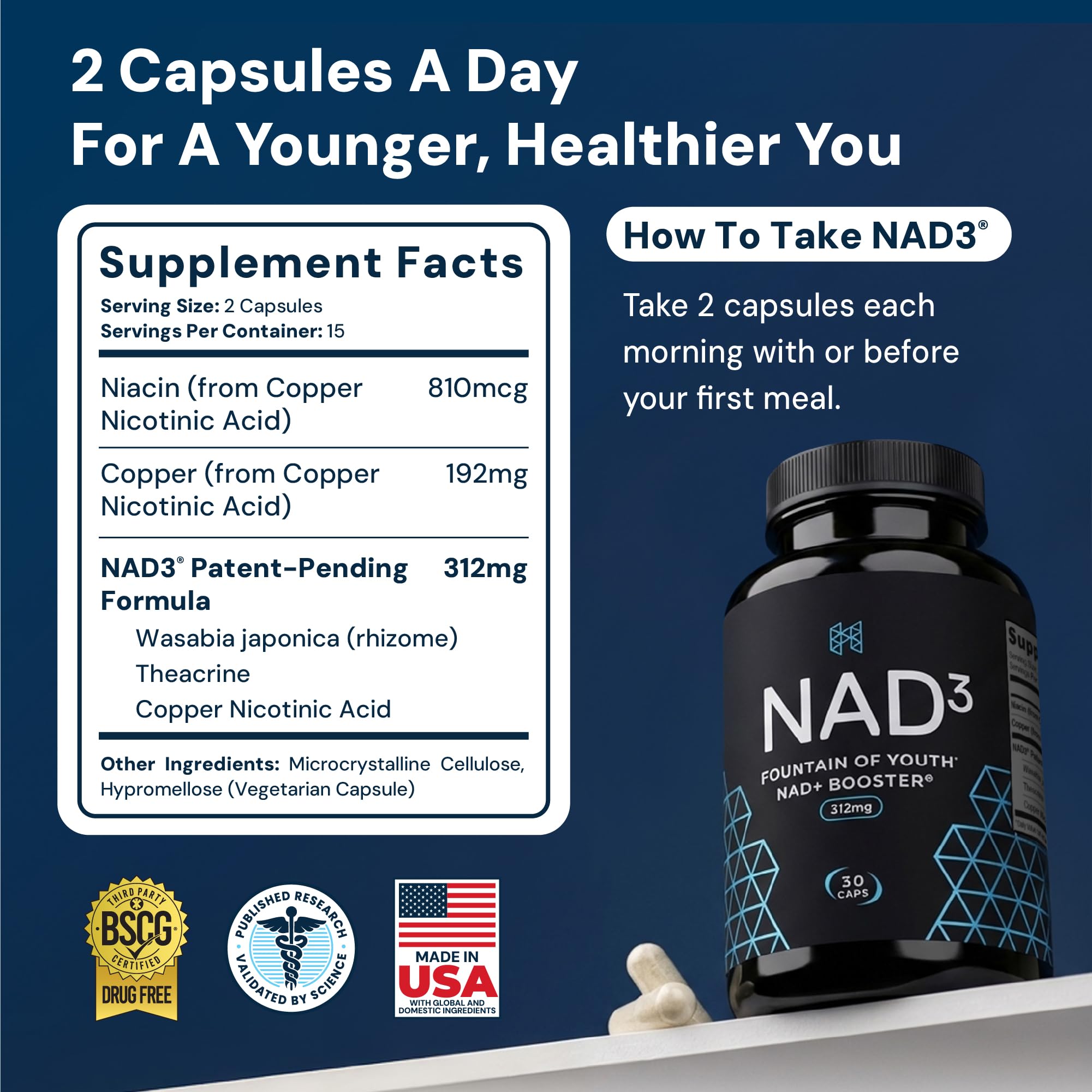 HPN NAD(3) Blended Vitamin & Mineral Supplement side view