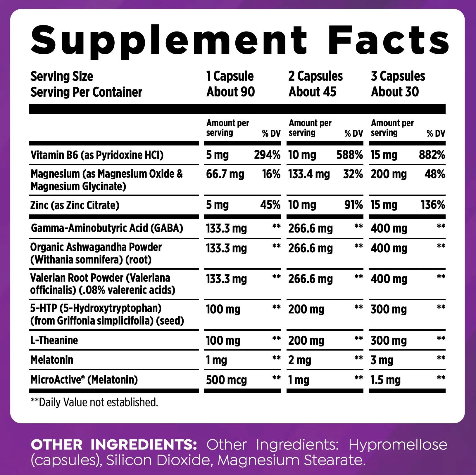 HTLT Delta Sleep ingredients list on the packaging