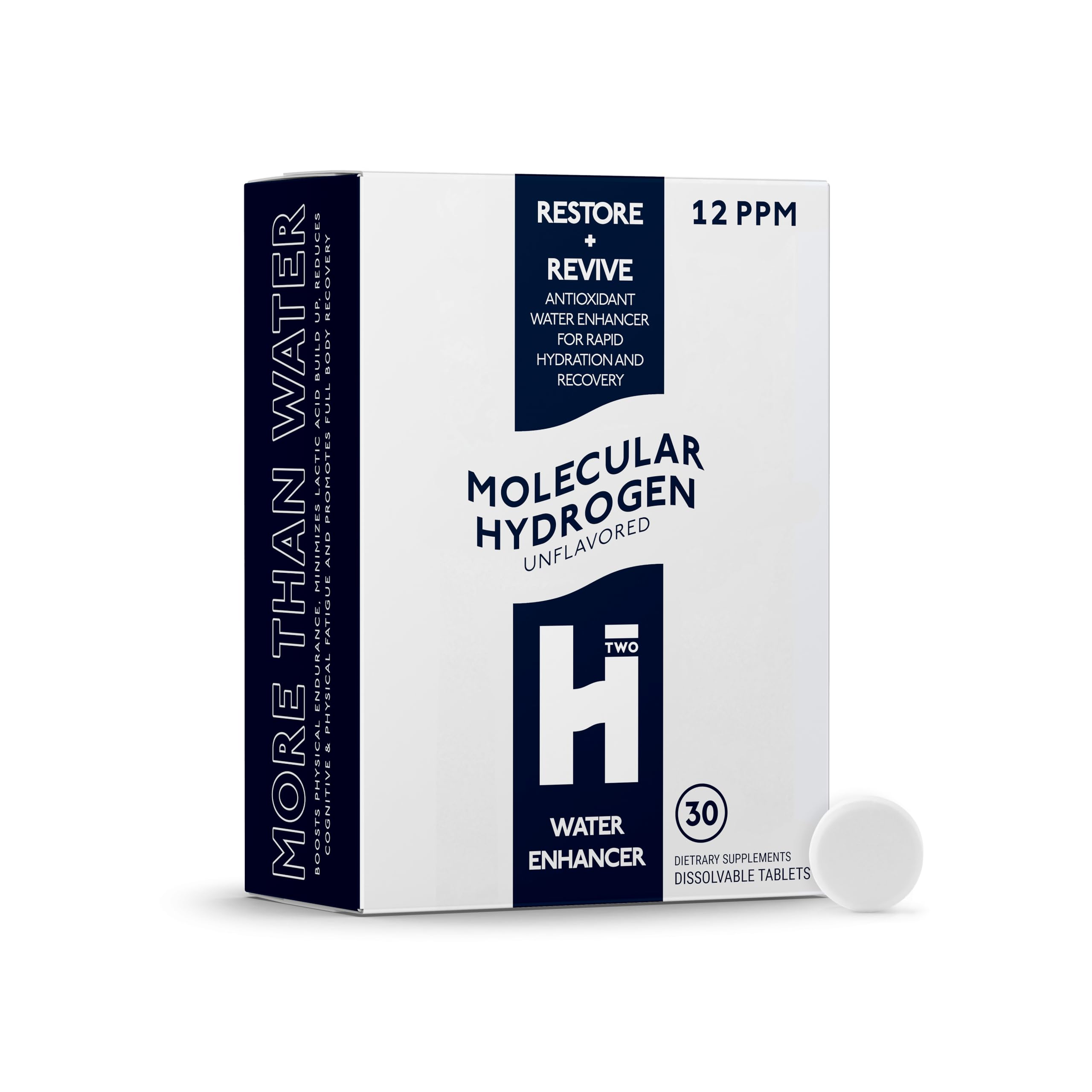 HTWO Molecular Hydrogen Tablets packaging front view