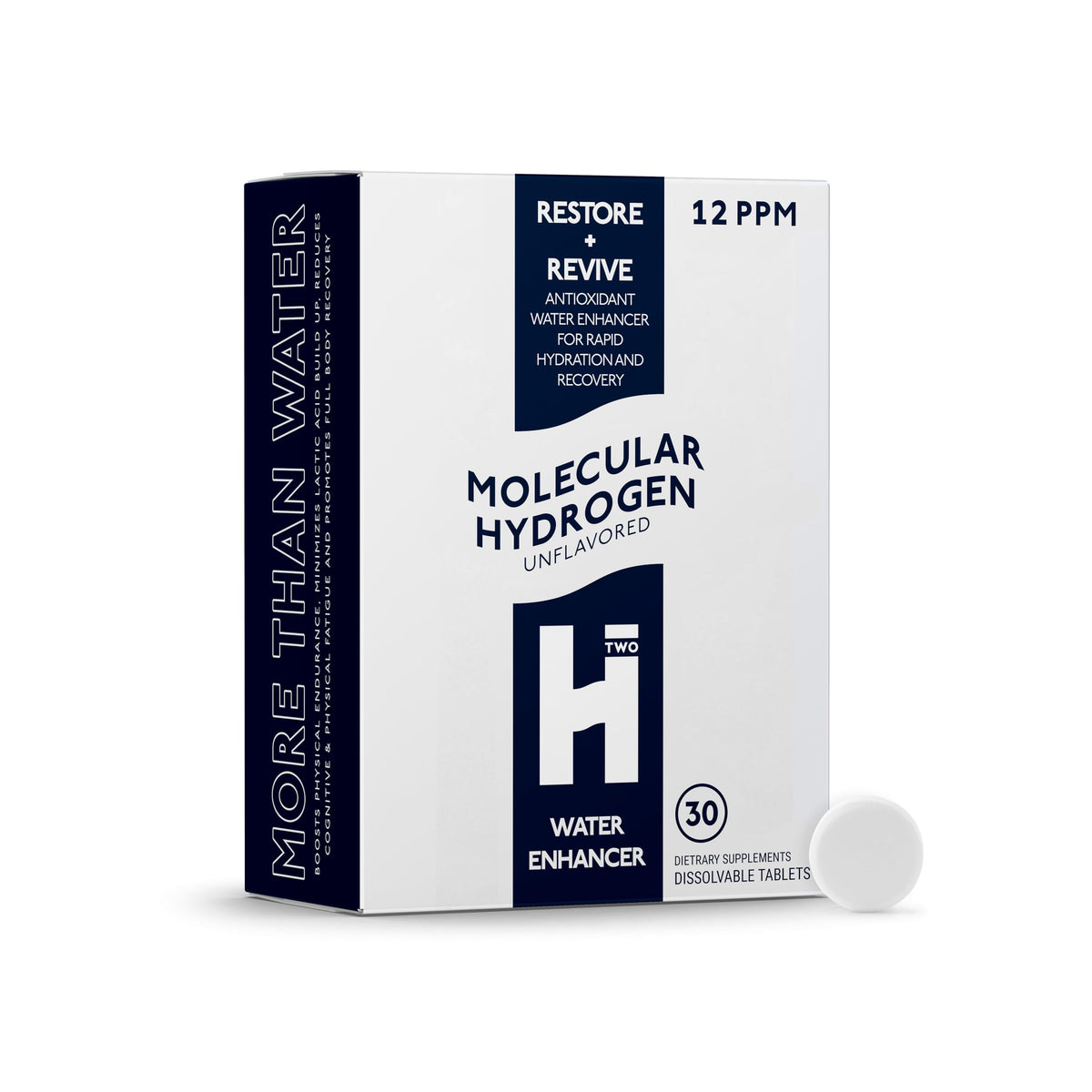 HTWO Molecular Hydrogen Tablets packaging front view