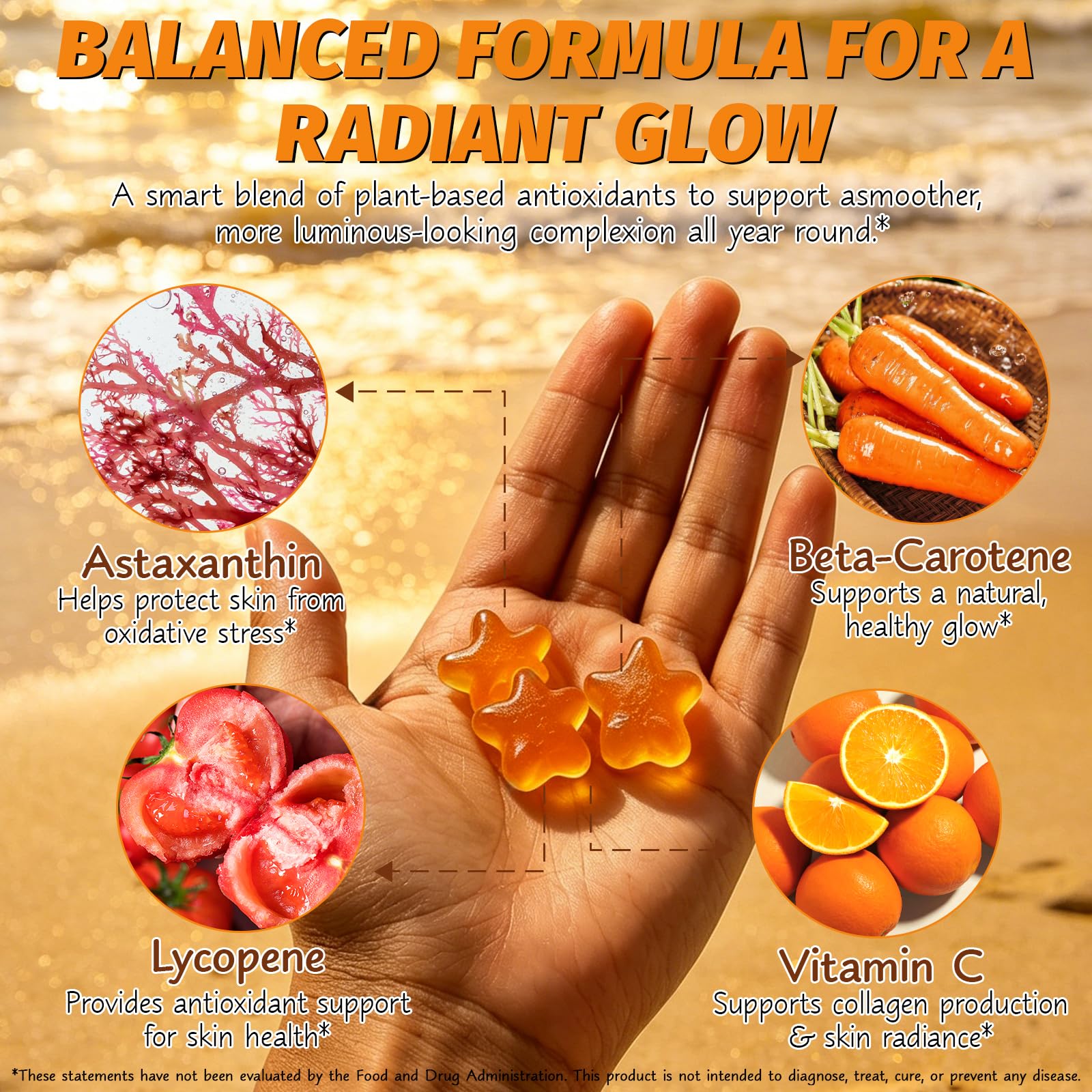 HuaangMaox Astaxanthin Tanning Gummies ingredients list