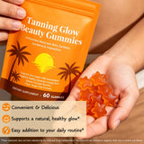 HuaangMaox Astaxanthin Tanning Gummies on a wooden table