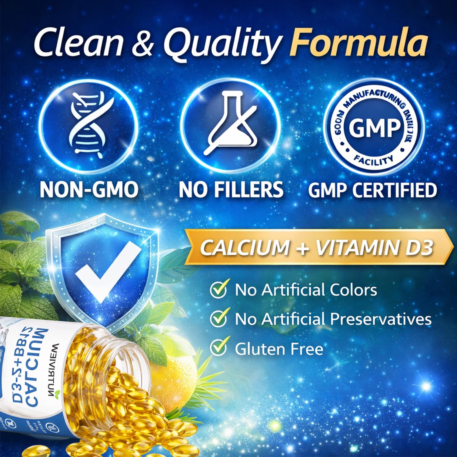 Huatsing Calcium Citrate Capsules 2000mg close-up of capsules