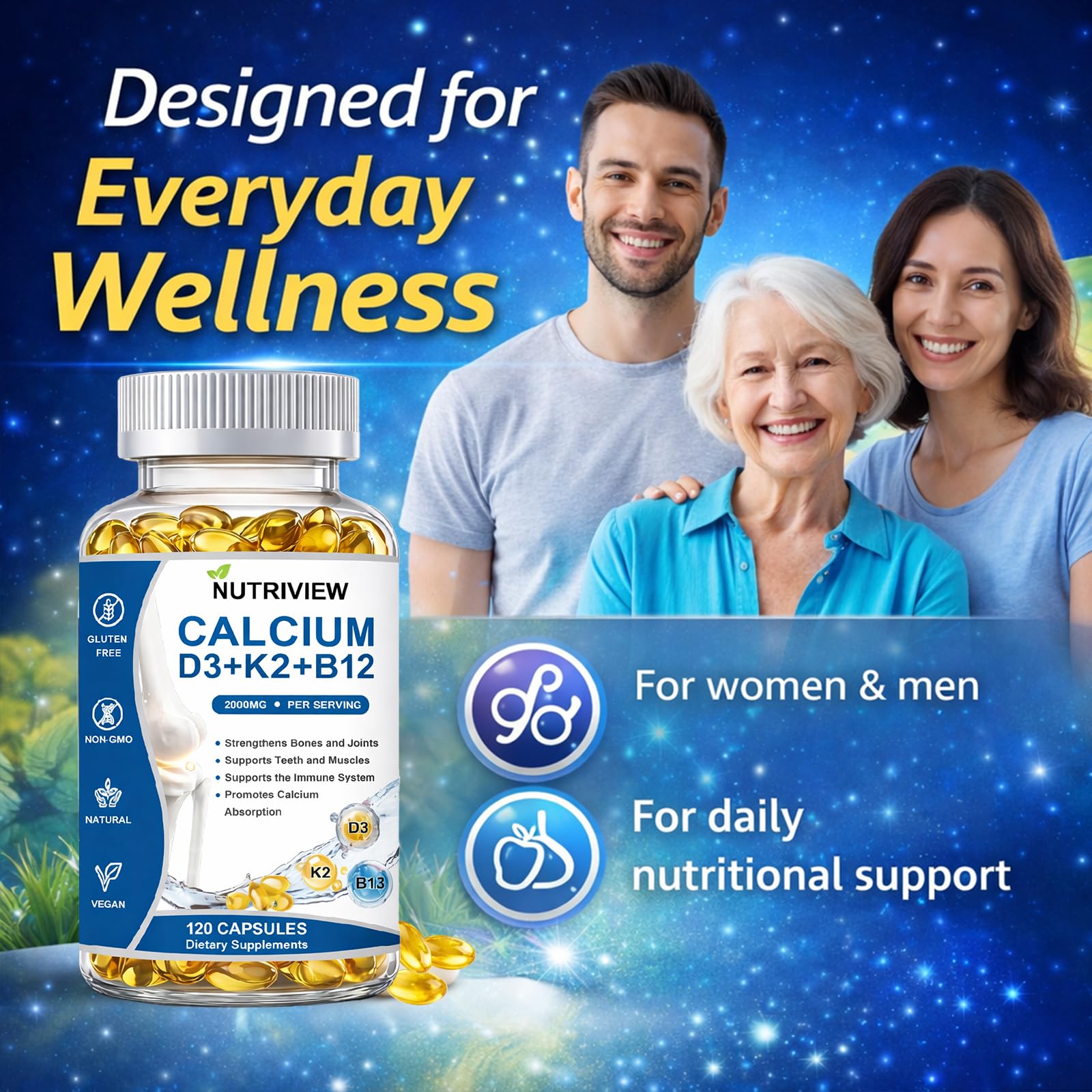 Huatsing Calcium Citrate Capsules 2000mg on a wooden table