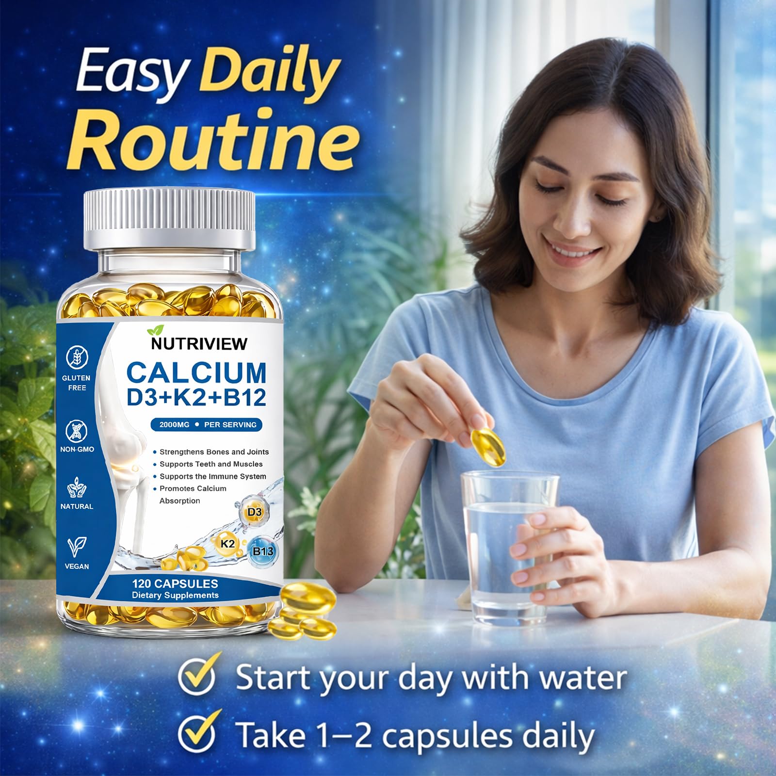 Huatsing Calcium Citrate Capsules 2000mg with measuring spoon