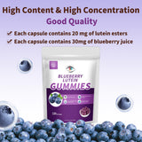Hudetex Blueberry Lutein Gummies with fresh blueberries