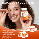 Hudetex Calcium Citrate Gummies displayed with natural ingredients