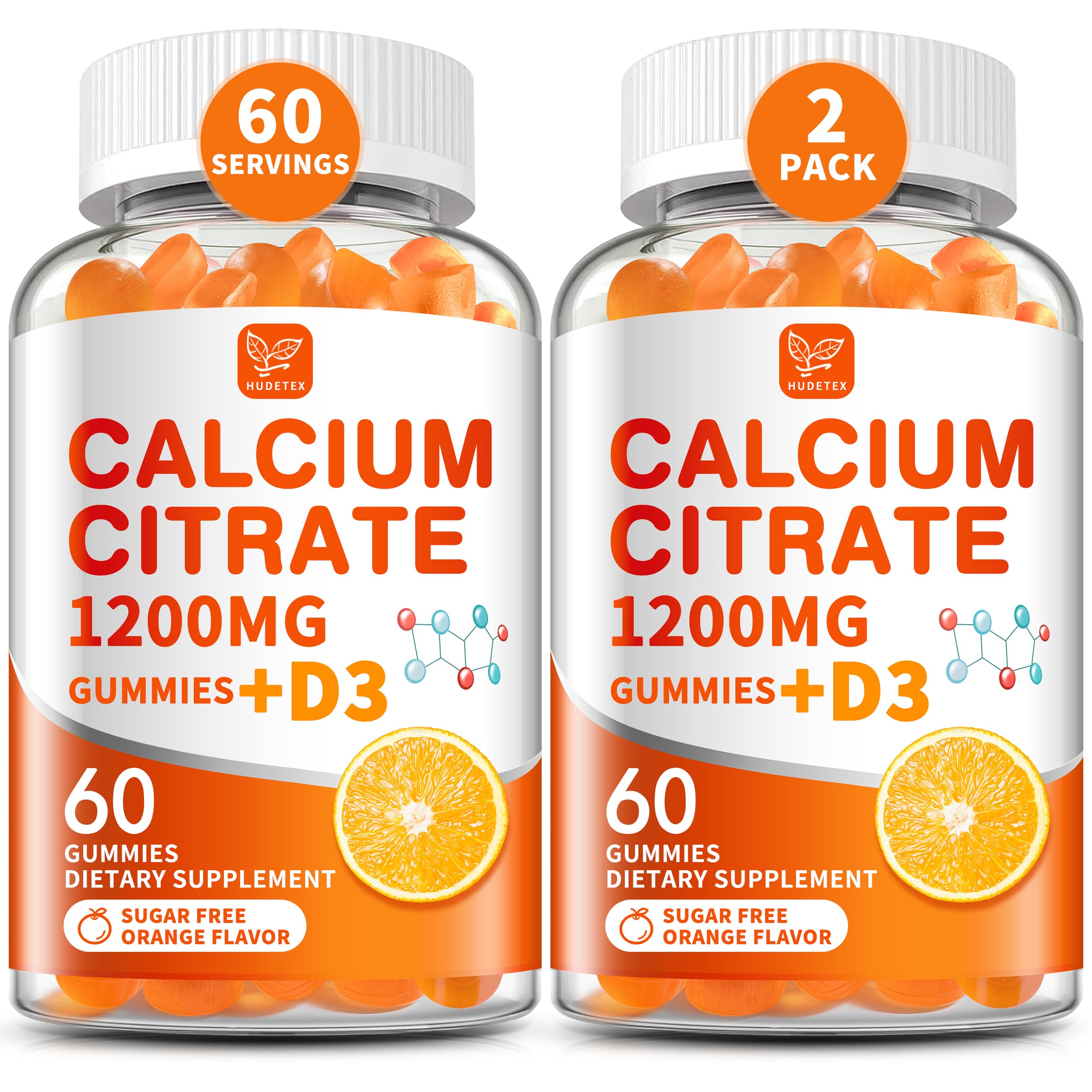 Hudetex Calcium Citrate Gummies front view with packaging