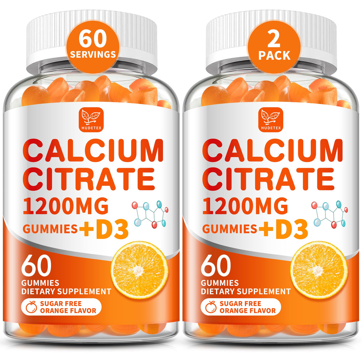 Hudetex Calcium Citrate Gummies front view with packaging