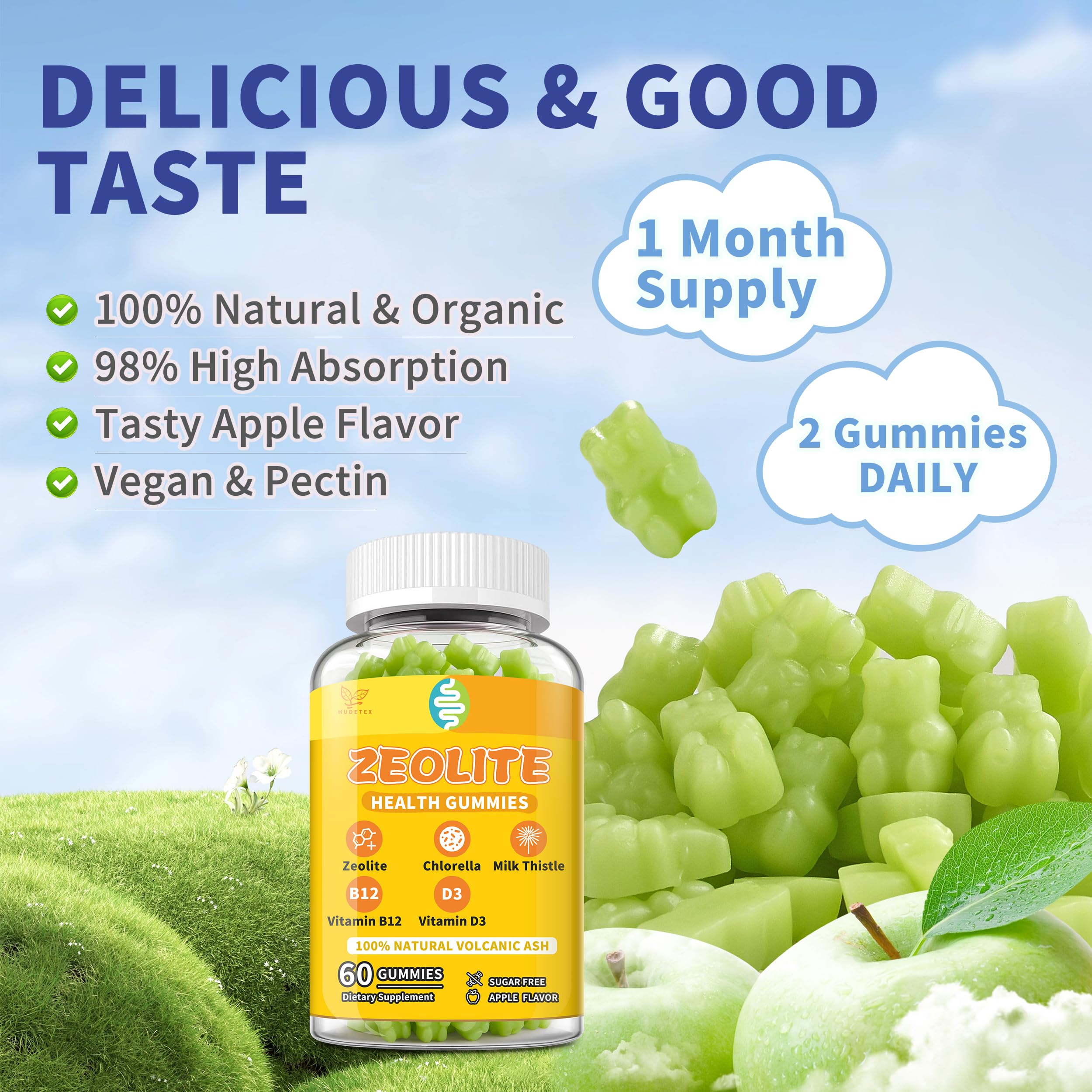 Hudetex Zeolite Gummy Supplement lifestyle scene with family