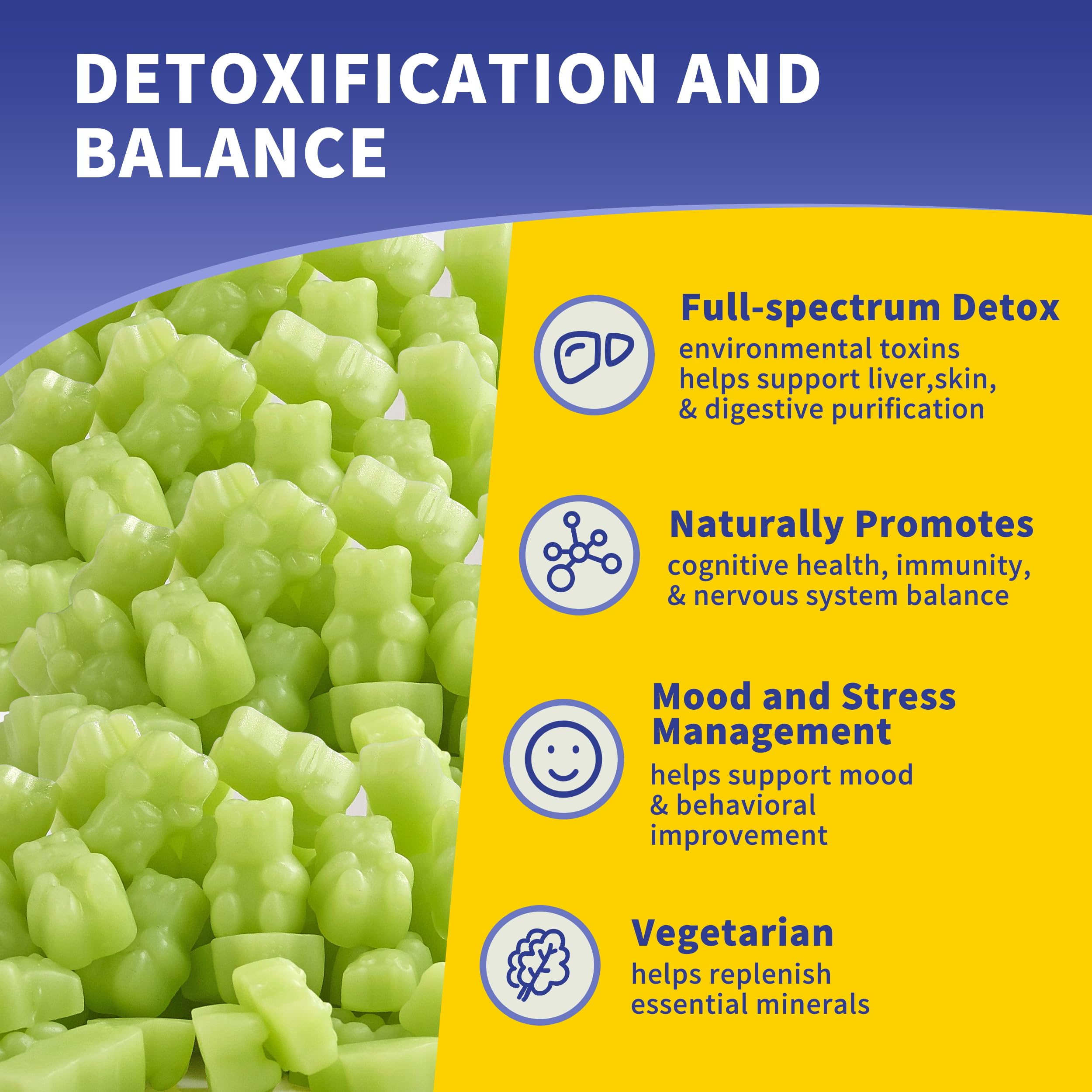 Hudetex Zeolite Gummy Supplement showing natural apple flavour