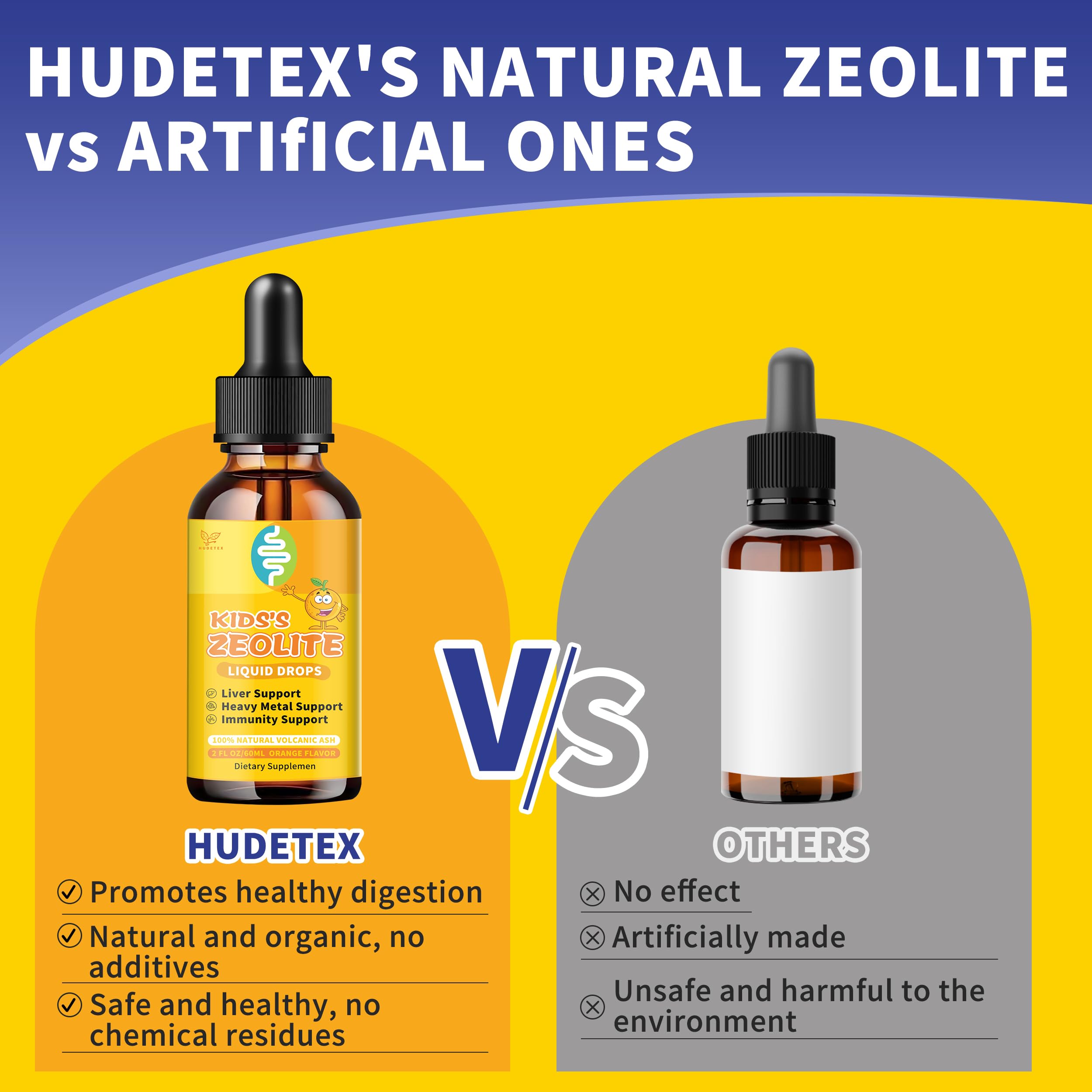 Hudetex Zeolite Liquid Multimineral Supplement back view with ingredient list
