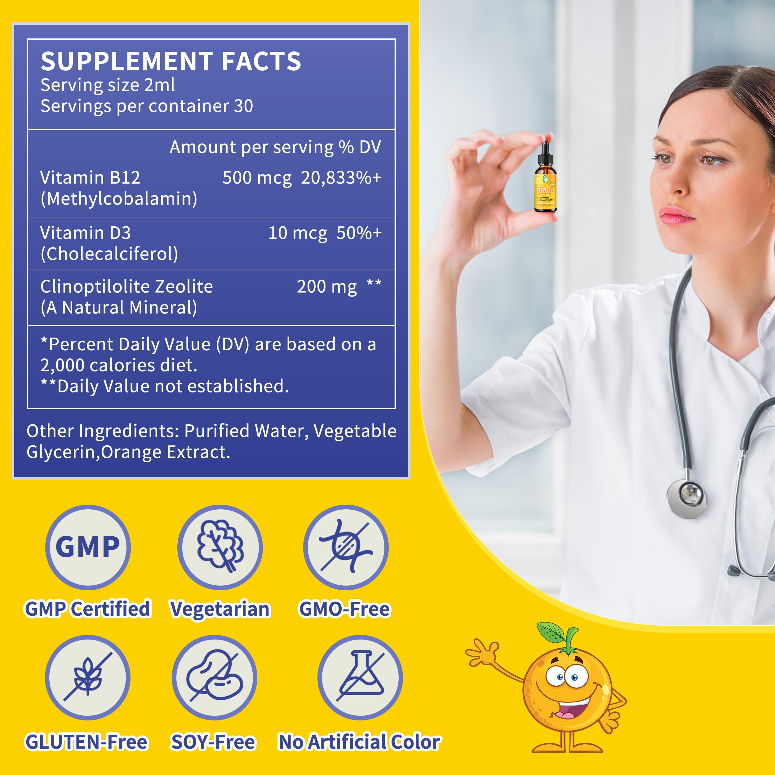 Hudetex Zeolite Liquid Multimineral Supplement with measuring spoon